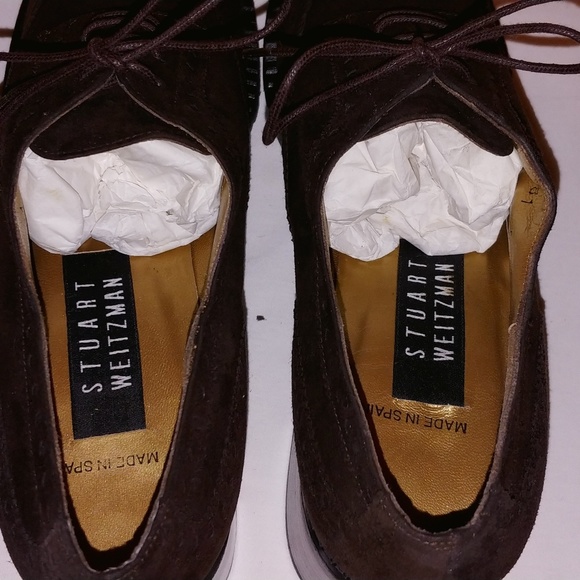 NEW Brown STUART WEITZMAN Suede Low Heel - Picture 5 of 8
